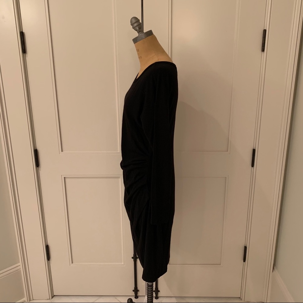 DKNY long sleeved ruched waist midi dress - Picture 2 of 6